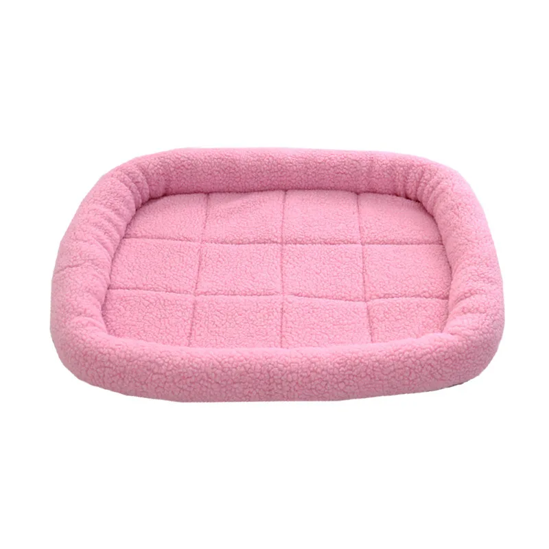 Кровать для собаки, мягкая фланелевая флисовая кровать для щенка, теплое одеяло для питомца, чехол для спальной кровати, водонепроницаемый коврик для собаки, матрас для кошки, кровать для собак - Цвет: Pink