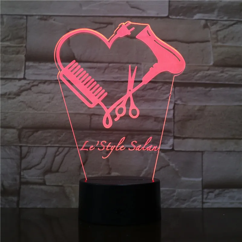 

Hair Stylist Scissor 3D Led Night Lamp Custom Barber Shop Name Hairdresser Scissor Decorative Lighting Hairdresser Gift Dropship