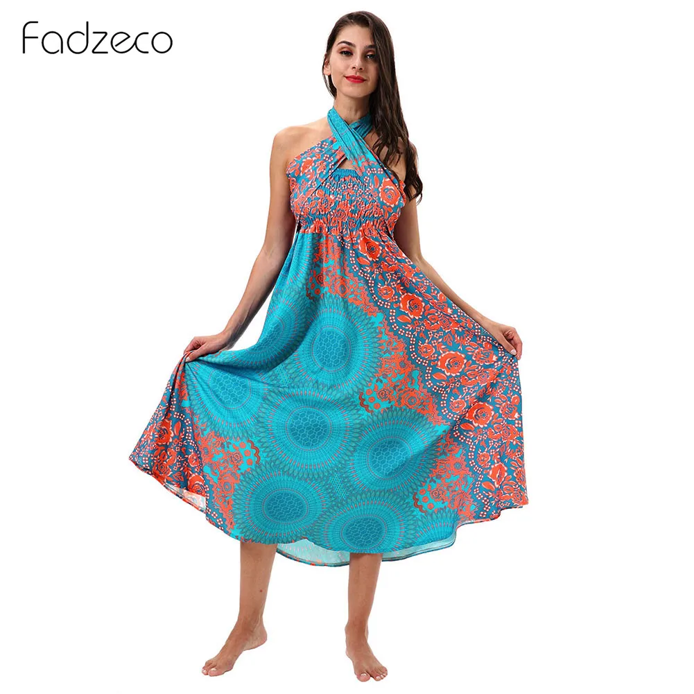 Fadzeco африканская одежда для женщин модное богемное сексуальное платье на