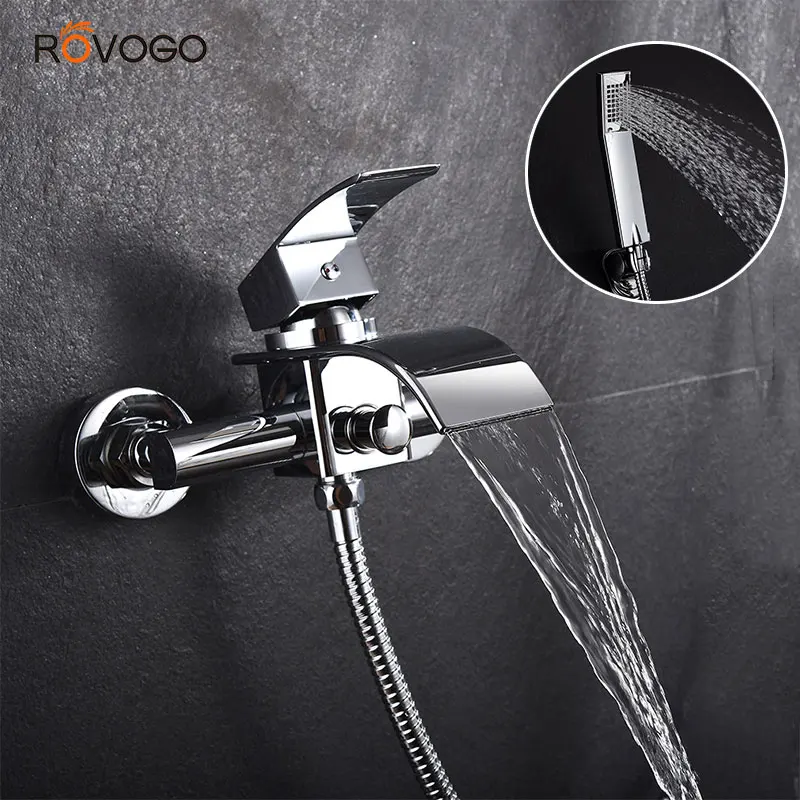 Rovogo Waterfall Bathtub Faucet With Handheld Shower Head