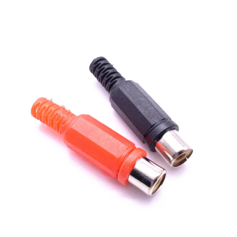 Electrical Connectors 10pcs 5red 5black Plastic lotus audio and video RCA male welding head AV male plug/Female socket lotus plug welding connector