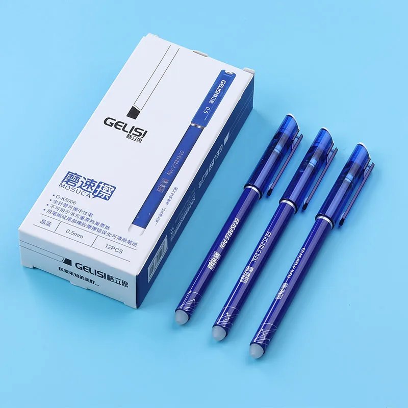 

Ruixiang Frixion Gel Pen School Erasable Gel Ink Pen 0.5mm Crystal Blue Black Standard Writing Nuetral Pen Mosuca Eraserable Pen