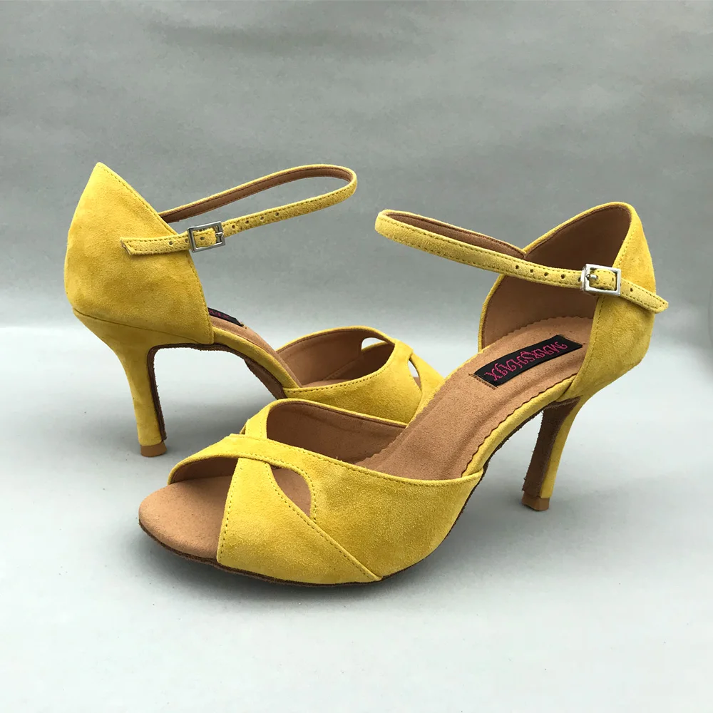Latin Dance Shoes For women Salsa shoes comfortable latin shoes MS6226YS 8.5cm high heel low heel available