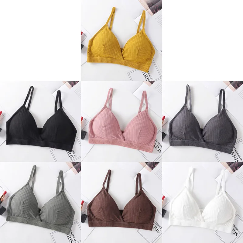 Women's Underwear Sexy Beauty Back Soft Comfortable Beathable Wrapped Chest Deep V-Threaded Bra
