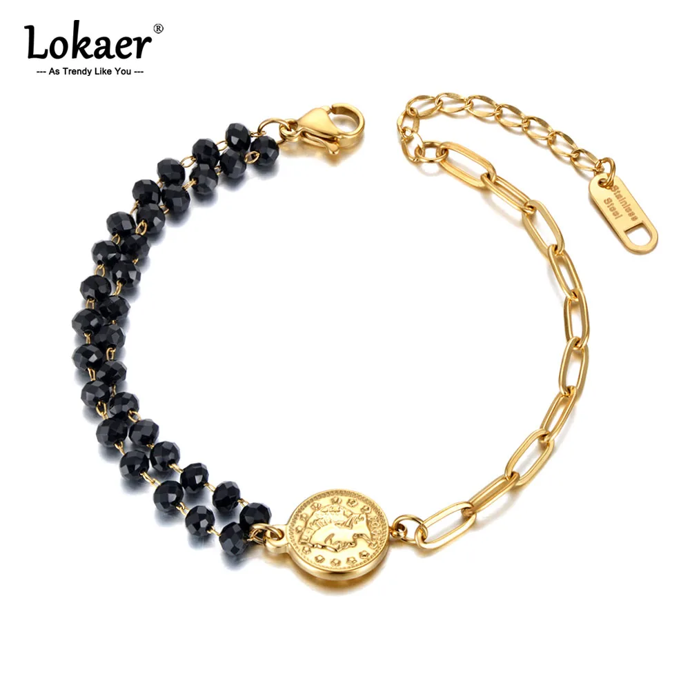 Цепочка Lokaer B21030 винтажный браслет с подвесками в виде монет Елизаветы королевы