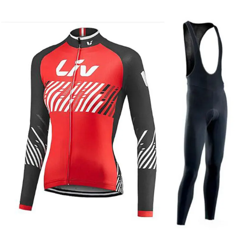 

LIV 2019 women long sleeve cycling clothes bike cycling jersey bib pants sports kit ropa maillot ciclismo skinsuit cycling