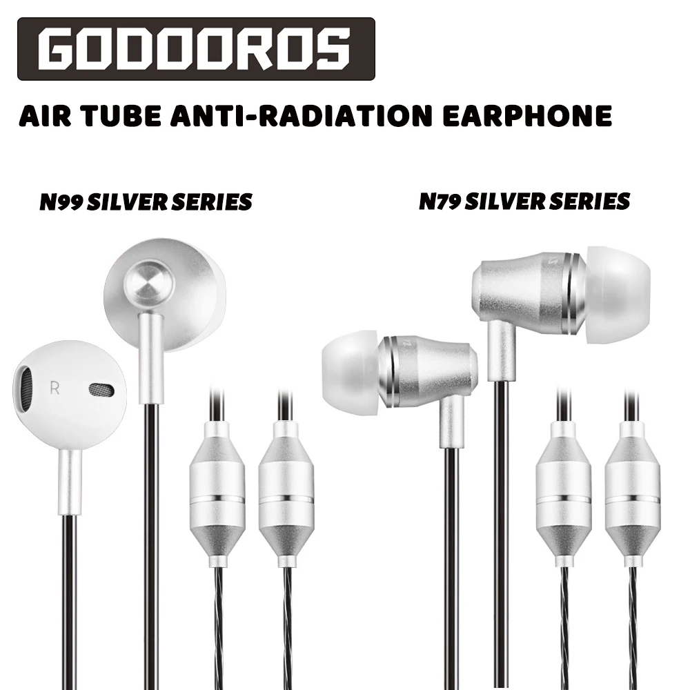 Professional Anti radiation In Ear Earphones Air Tube 3.5mm with Mic