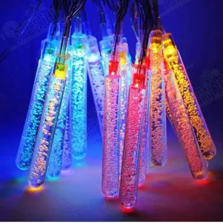Солнечный 20LED свет кабель Icicles освещение цепи Открытый водонепроницаемый рождественские праздники бар вечерние светодиодная гирлянда