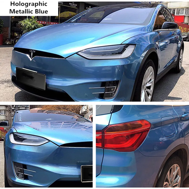 Hohofilm Blue Laser Rainbow Chrome Car Wrap Vinile Adesivo Per Auto Pellicola Protettiva Pellicola Per Auto Con Bolle Libere