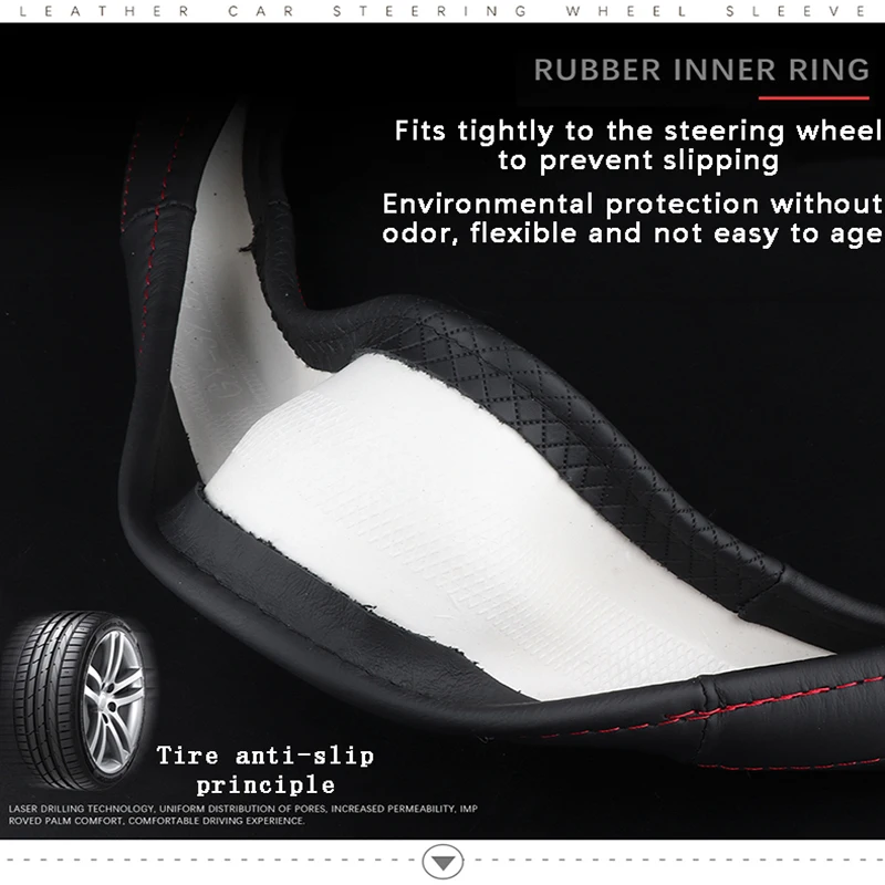 Тонкие чехлы из натуральной кожи на руль автомобиля без запаха для Land Rover Range Evoque