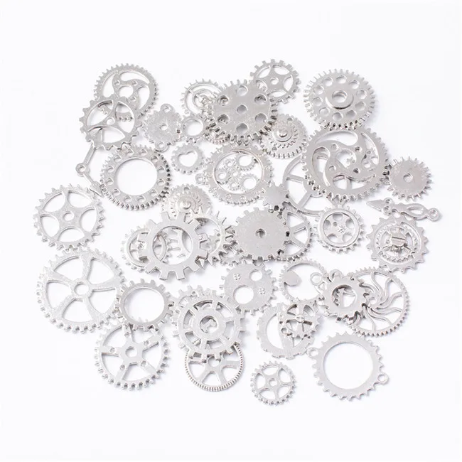 Антикварная медь New DIY Craft Supplies Vintage Mixed Steampunk Punk Style Gear Cogs Pendants Necklace Accessories Home Decor wholesale - Цвет: Антикварная медь