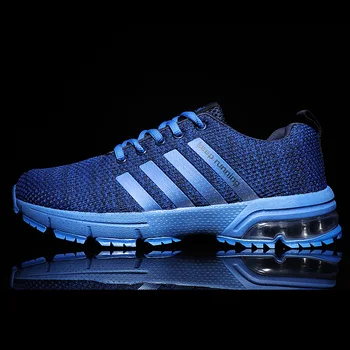 

Air Cushion Men's Running Shoes Breathable Flyknit Women Sneakers Lightweight Sports Shoes Man Big Size 35-47 Walking Footwear