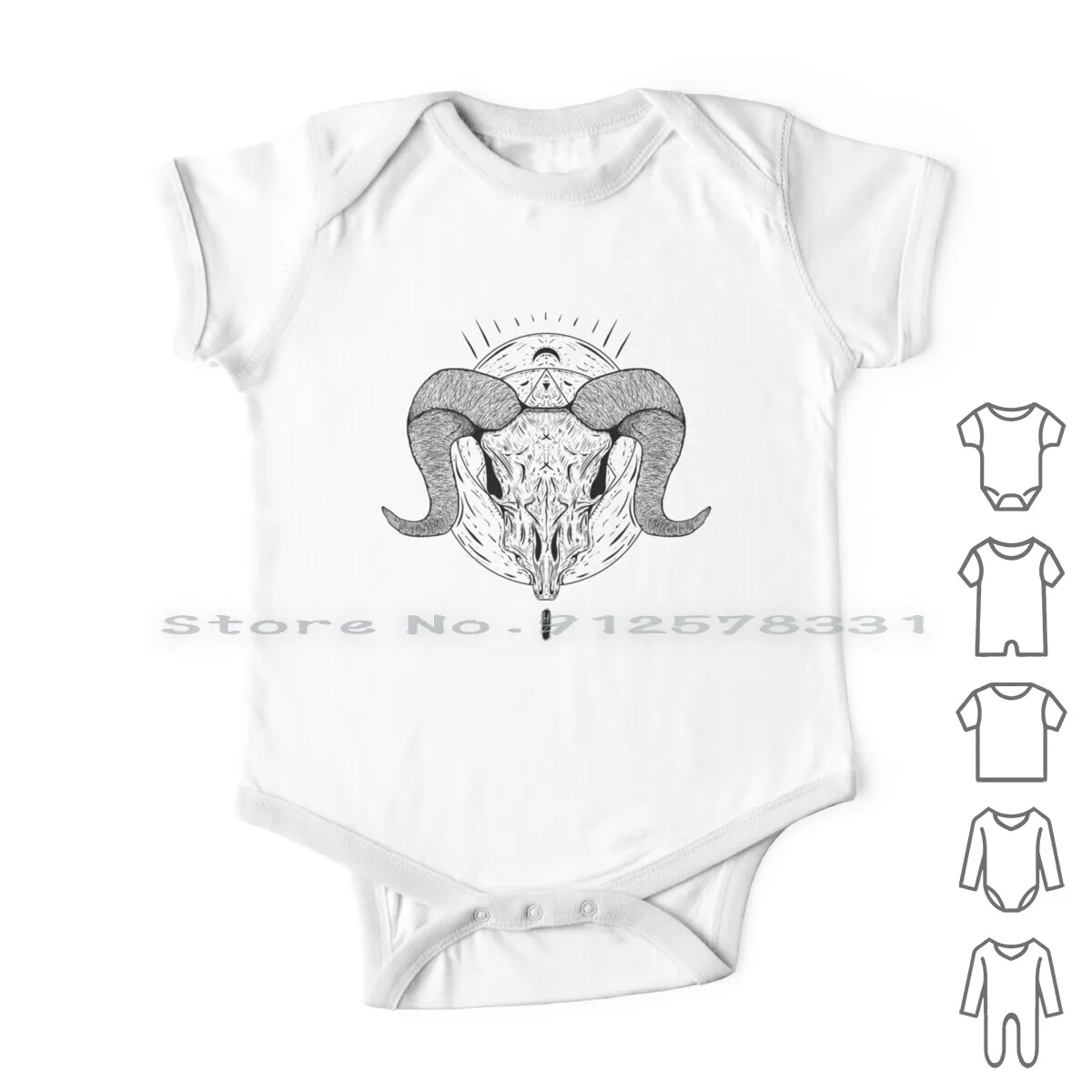 

Goat Skull Newborn Baby Clothes Rompers Cotton Jumpsuits Skull Goat Skull Ram Skull Goat Caveira Hzeebra Ilustrao Infant Long