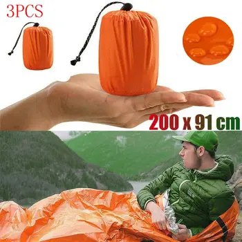 

3PCS Sleeping Bag 2019Top Emergency Sleeping Bag Thermal Waterproof For Outdoor Survival Camping Hiking g90729