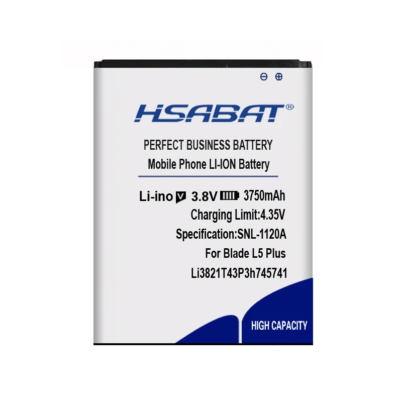HSABAT 3750 мАч Li3821T43P3h745741 батарея для zte Blade L5 Plus батарея