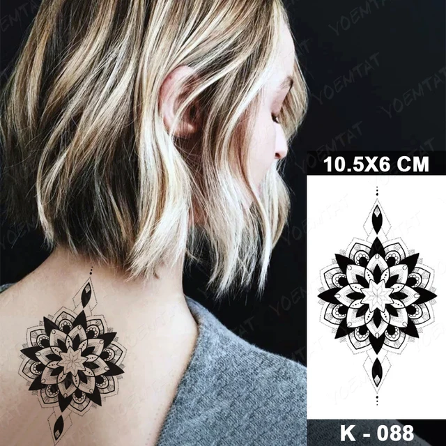Waterproof Temporary Tattoo Sticker Small Simple Line Flower Flash Tatoo Cute Leaf Finger Wrist Fake Tatto For  Body Art Women 51-K088