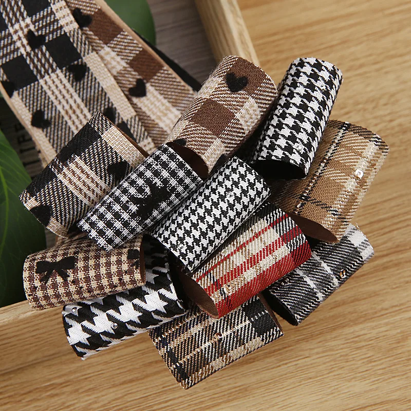 10Yards 25MM 38MM Black And White Lattice Ribbons For Hair Bowknot Wedding Accessories DIY Crafts Handmade Y121702 ribbon decoration