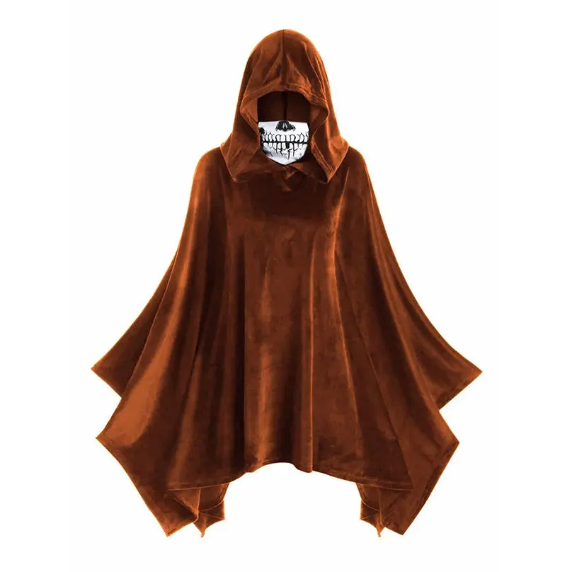 New Costume Halloween Women Fashion Halloween Cloak Skull Mask Print Hooded Cape Coat Vintage Women Tops Outwear 4S11 (15)