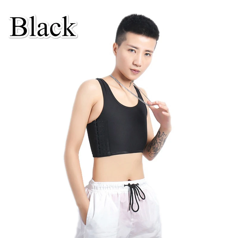 Lesbian Sportwear Chest Breast Binder Trans Crop Top Flat Breast Binder Les Corset Stretch Body Shaping Buckle Tomboy Bra Tank shapewear bodysuit