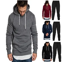 ^^Best Offers 2 Piece Sets Tracksuit Men New Brand Autumn Winter Hooded Sweatshirt +Drawstring Pants Male Solid Stripe Hoodies Sportwear Suits ^^Best Offers 2 Piece Sets Tracksuit Men New Brand Autumn Winter Hooded Sweatshirt +Drawstring Pants Male Solid Stripe Hoodies Sportwear Suits