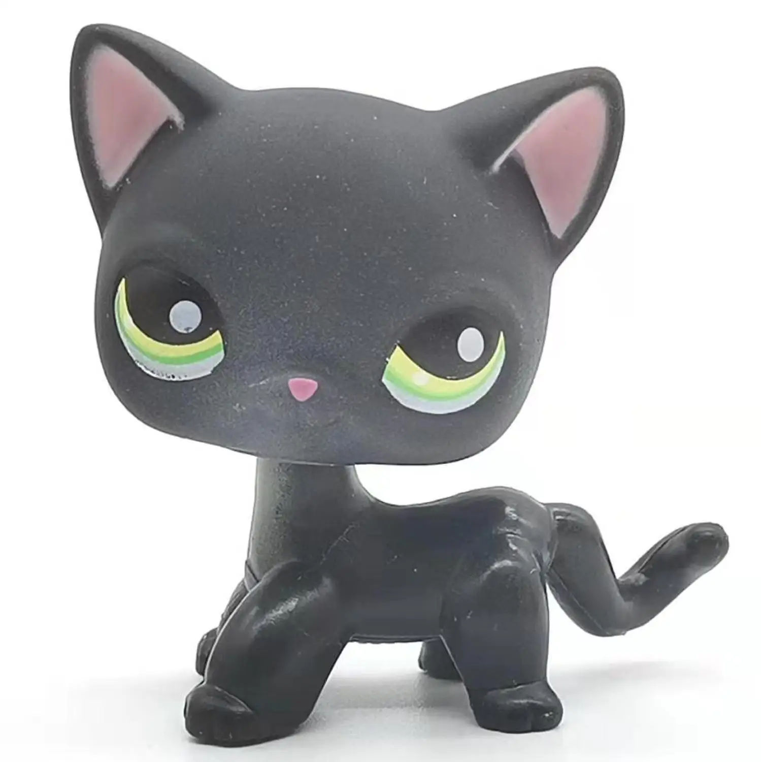 Светло-зеленый Редкий магазин домашних животных lps игрушки стоят маленькие короткие волосы кошки розовый#2291 Серый#5 черный#994 старые оригинальные игрушки для домашних животных котенок в подарок - Цвет: Светло-зеленый