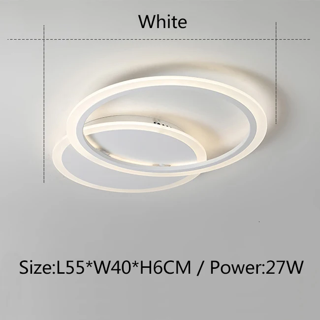 White L55xW40CM Белая/коричневая современная светодиодная Люстра для спальни, гостиной, металлическая+ акриловая люстра, люстра для потолка - Цвет абажура: White L55xW40CM