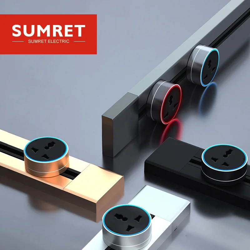 Removable Eu Sliding Outlet 110v 220v Slide Concealed Hidden Wall Embedded Power Track Socket