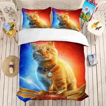 

Orange Cat Bedding Set Cartoon Pet Animals Bed Linen Set Twin Full Queen King Size 2/3 Piece Kids Bedroom Decor Bed Cover