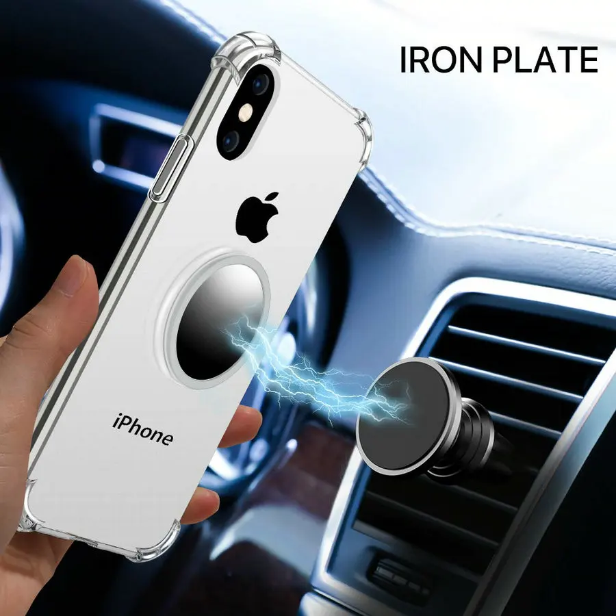 Чехол для iPhone X XS Max XR 8 7 6s Plus Магнитная подставка для зеркала заднего вида противоударные прозрачные чехол для iPhone 6 6s 7 8 Plus прозрачные чехлы