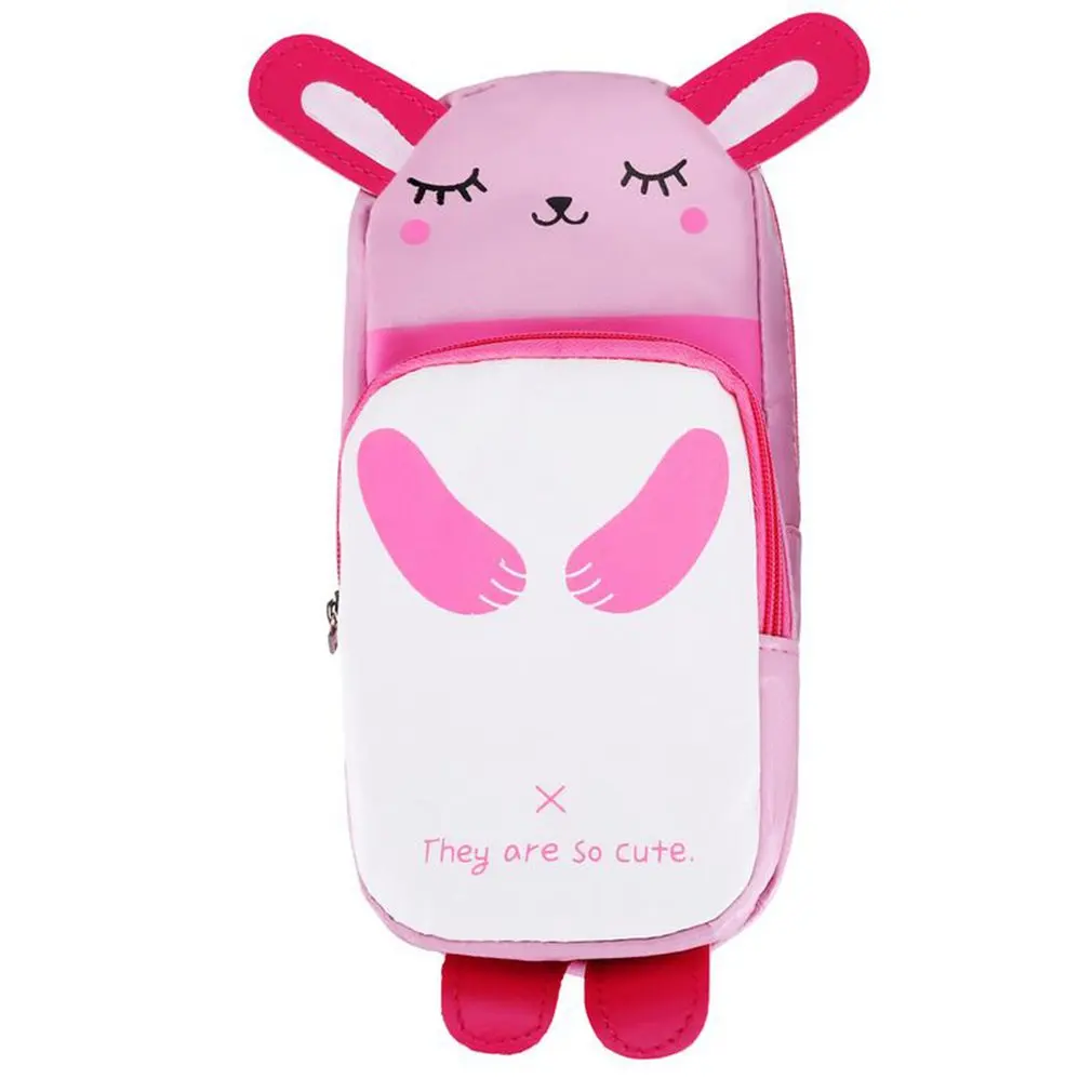 1PC Korean Cartoon Animals PU Leather Cat Rabbit Panda Pencil Case Waterproof Pencils Bag Stationery Student Supplies - Цвет: rabbit