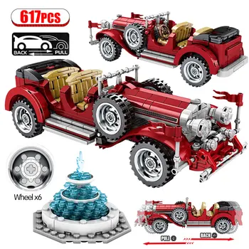 

617Pcs City Classic Roadster VehicleBuilding Blocks For Technic Car Mechanical Vintage Car Models Bricks Toys For Boys