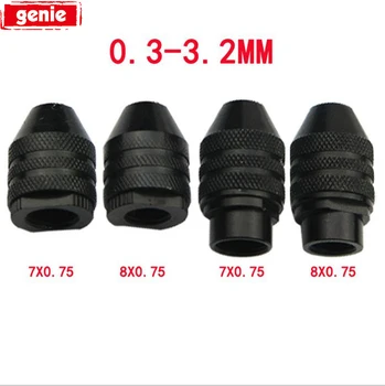 

0.3-3.2mm Mini Multi Keyless Drill Chuck M7/M8X0.75 Quick Change Three-Jaw Drill Chuck For Rotary Tools