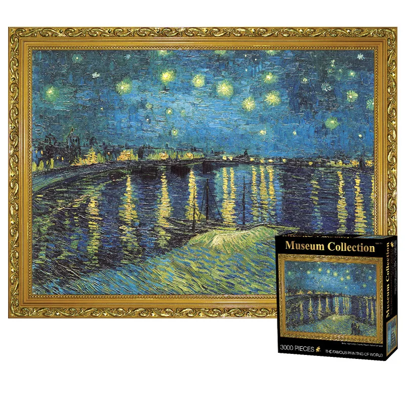 

2019 New Style Oil Painting Series Adult Puzzle 3000 PCs Adult Educational Force Toy Creative Birthday Gift