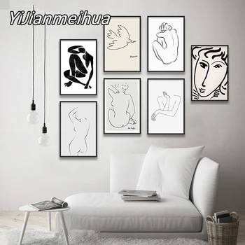 

Matisse Picasso Sketch Collection Vintage Vogue Fashion Posters And Prints Canvas Painting Art Wall Pictures for Home Decoration