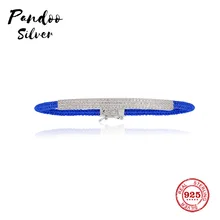 Модная подвеска Стерлинговое Серебро копия 1:1, серебро калейдоскоп синий макраме браслет для женщин Monaco Роскошные ювелирные изделия подарок