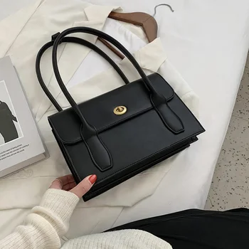 

Vintage Pure color Tote Armpit bag 2020 Fashion New High quality PU Leather Women's Designer Handbag High capacity Shoulder Bags