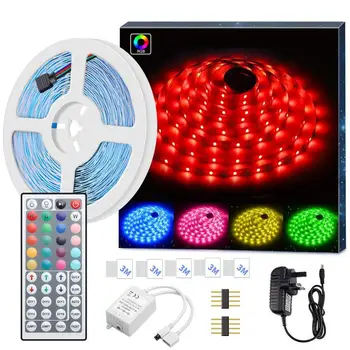 

NEW 5050 LED Strip Lights for Bedroom RGB SMD 2835 Flexible Ribbon Fita RGB LED Light 5M 10M 15M Tape Diode DC12V Remote Control