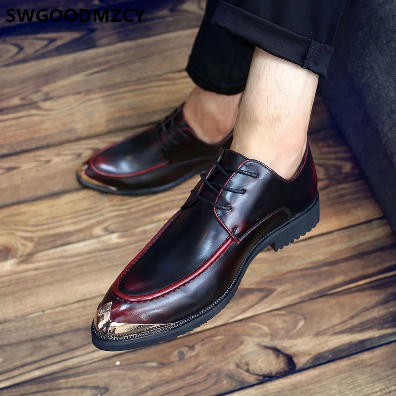 Итальянский Мужская модельная обувь Лоферы Обувь для вечеринки свадебные туфли