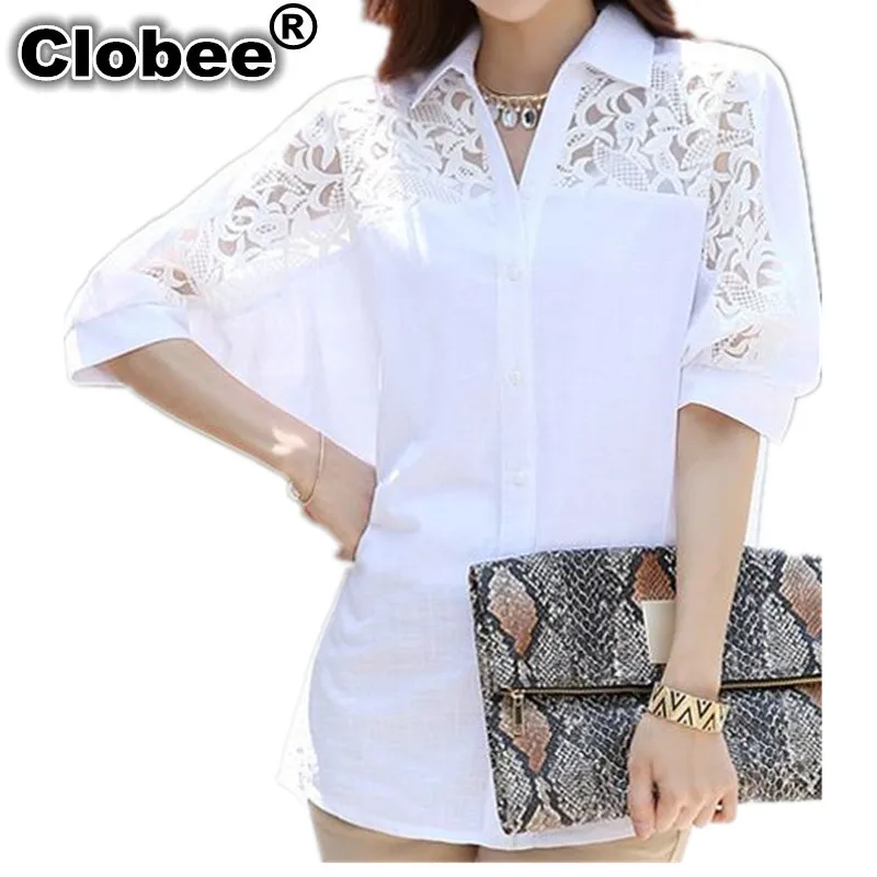 Ретро корейские миди белые элегантные блузки со стоячим крылом летучей мыши с