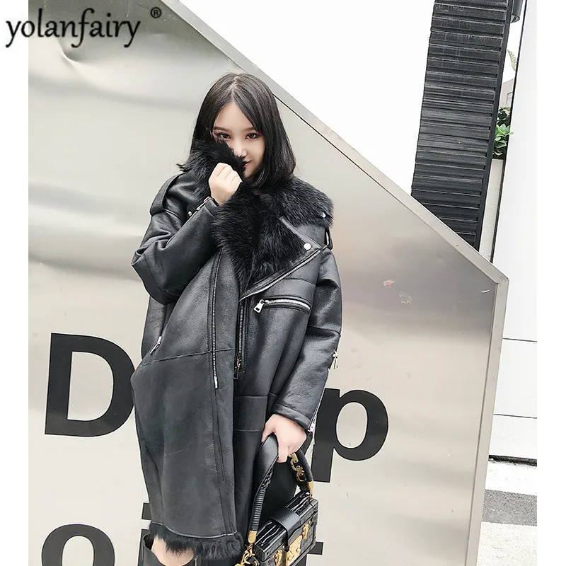 Высококачественное шерстяное меховое пальто YOLANFAIRY 2020 женская зимняя импортная