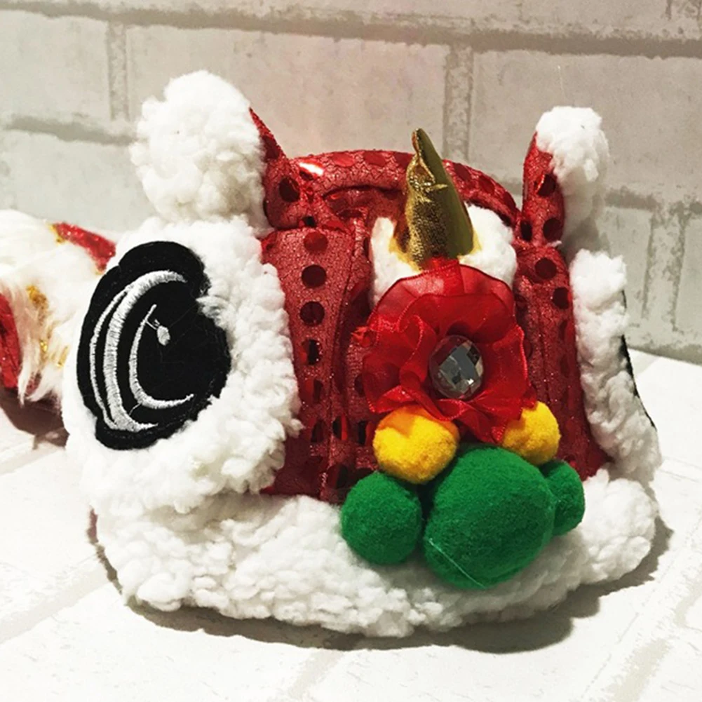 Прекрасный Chritmas Львы танцевальный, ткань с блестками теплая собака одеваются пальто одежда Chritmas фестиваль украшения