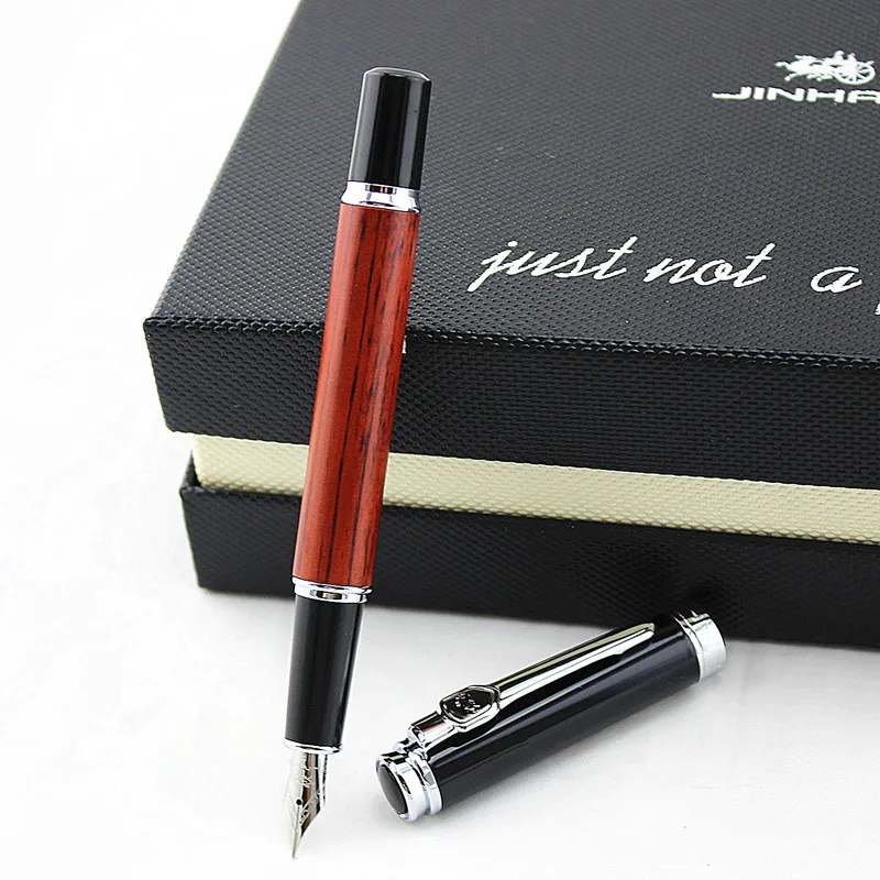 JINHAO 8802 Высокое качество 0 5 мм винтажная перьевая ручка из розового дерева и для