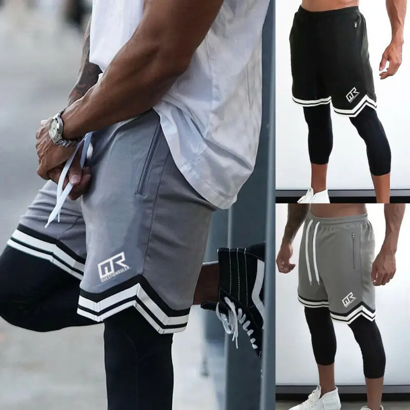 Лето 2020 мужские спортивные тренировочные шорты для бодибилдинга тренажерного