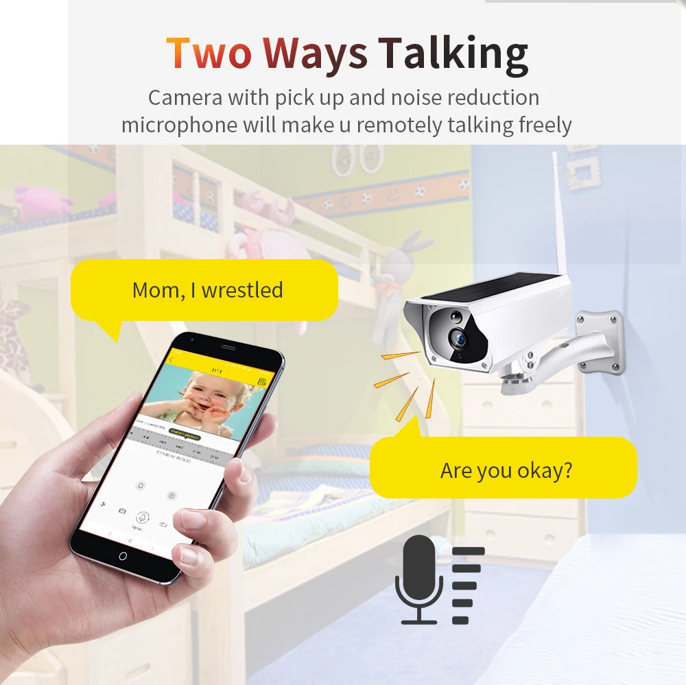 5MP Outdoor Solar Security Camera Wireless WiFi Camera Solar Panel Rechargeable Battery Bullet PIR Motion Alarm Surveillance Cam