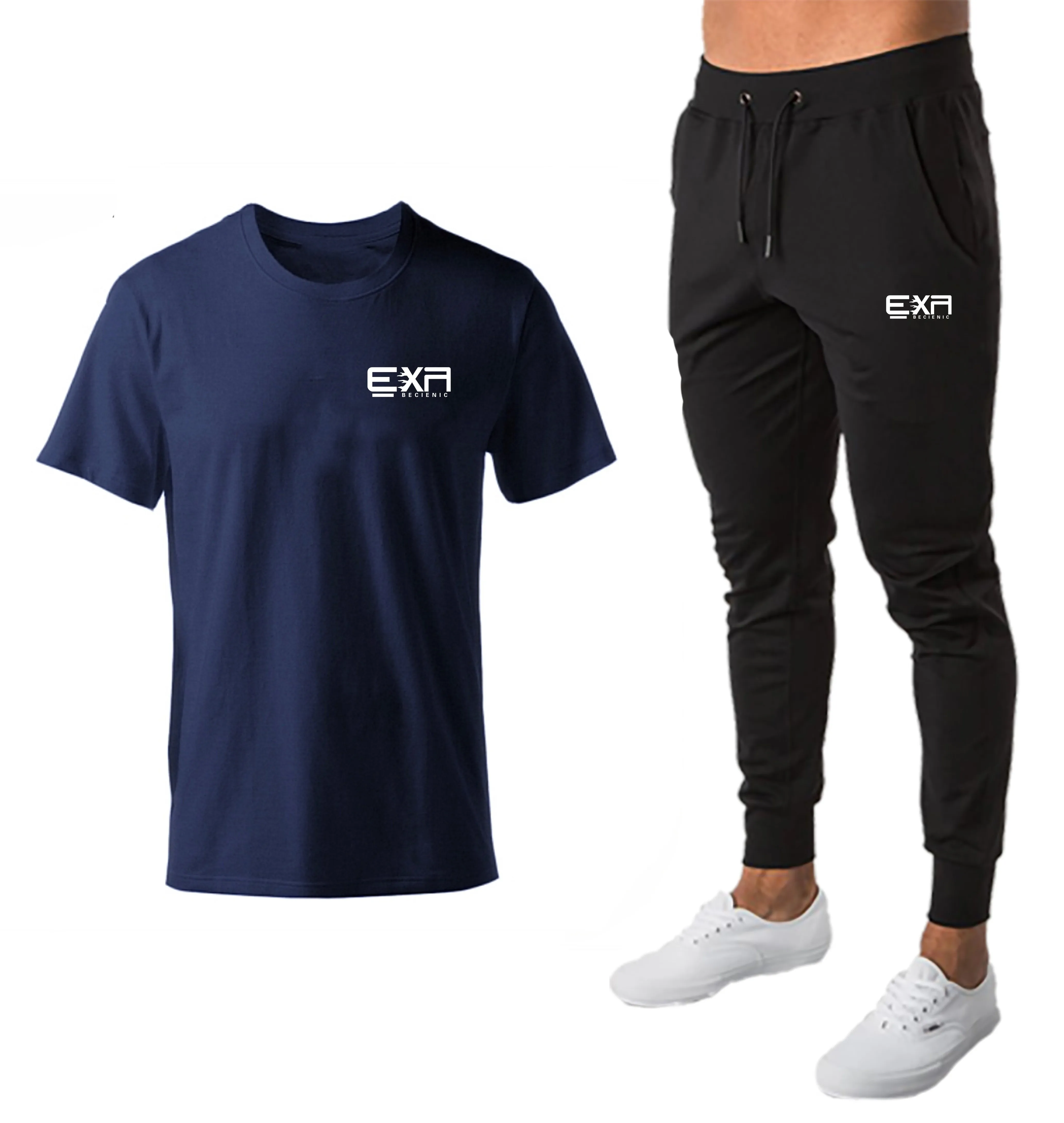 

summer Men's Brand jogging Sports Suits Mens Running Suit Quick Dry Fitness Jogging Gym Men T-shirt+trousers Tracksuit Sets