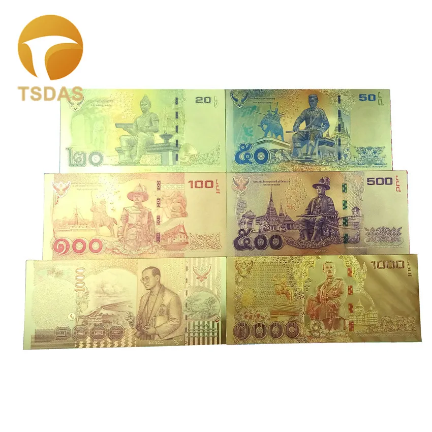 Таиланд банкнот с покрытыем цвета чистого 24 каратного золота БАНКНОТ Редкие 999 9