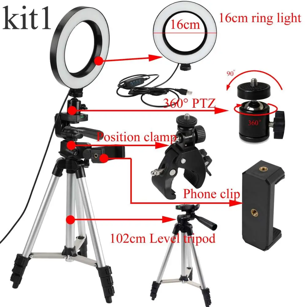 Светодиодный кольцевой светильник для фотосъемки камеры кольцевой светильник студийный кольцевой светильник для видеосъемки портретный макияж с зажимом для телефона штатива