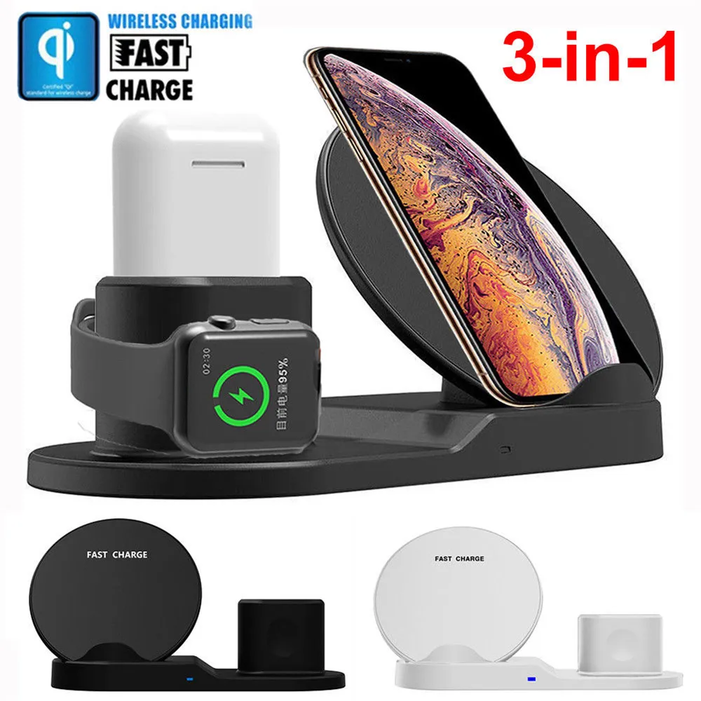 

QI wireless charger Stand for iPhone Airpods Apple Watch Charger Dock Station Charge for iWatch 1 2 3 4 Wireless Charging N30