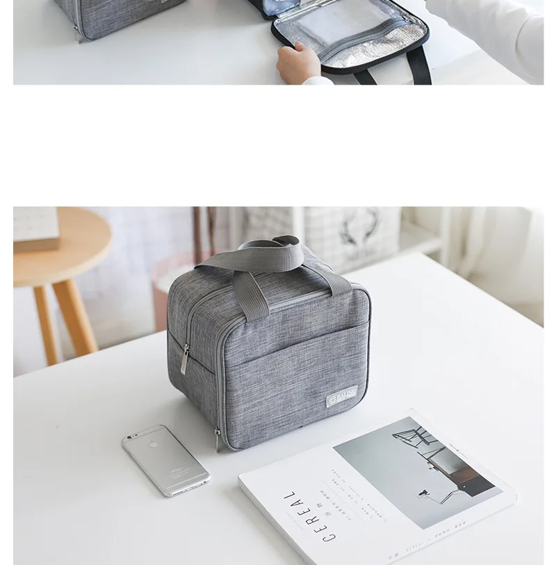 Portable heat preservation bag Oxford cloth aluminum film heat preservation bag waterproof knife fork double breast milk with ri