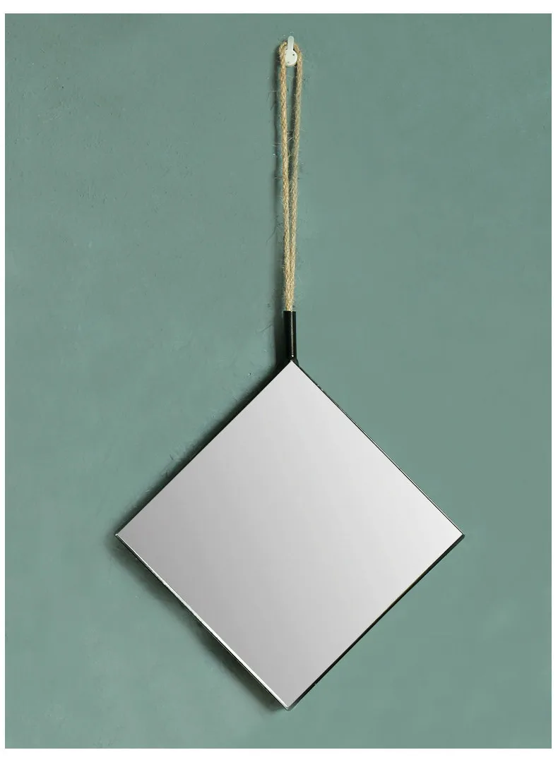 Скандинавское подвесное зеркало геометрическое круглое пномское зеркало для макияжа настенное крепление для салона, туалета, ванной комнаты, зеркала для душа домашнее настенное декоративное зеркало